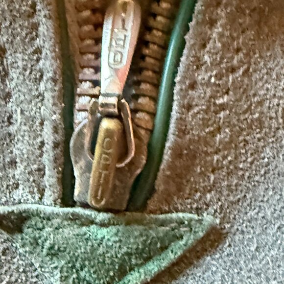 Vintage Green Suede Lederhosen Deer Crest Women's Oktoberfest Folk Costume - Picture 10 of 11